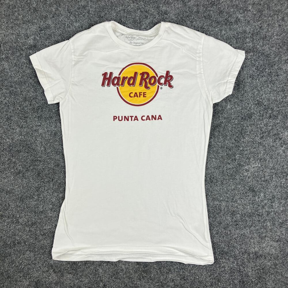 Hard Rock Cafe T-Shirt Womens Size Medium White Punta Cana Graphic Short‎ Sleeve